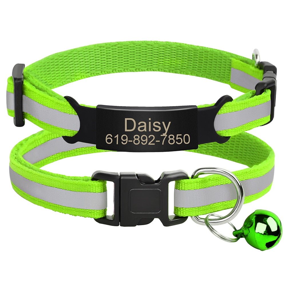 Personalized Reflective Cat Collar