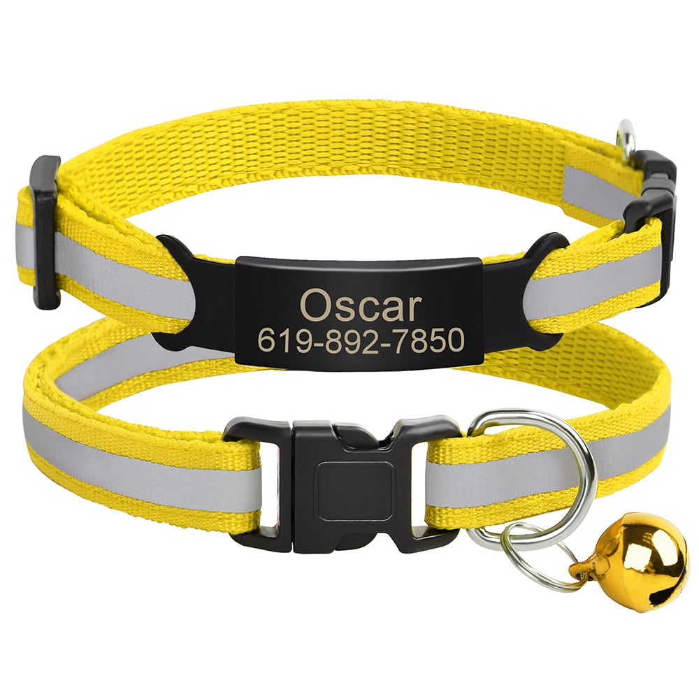 Personalized Reflective Cat Collar