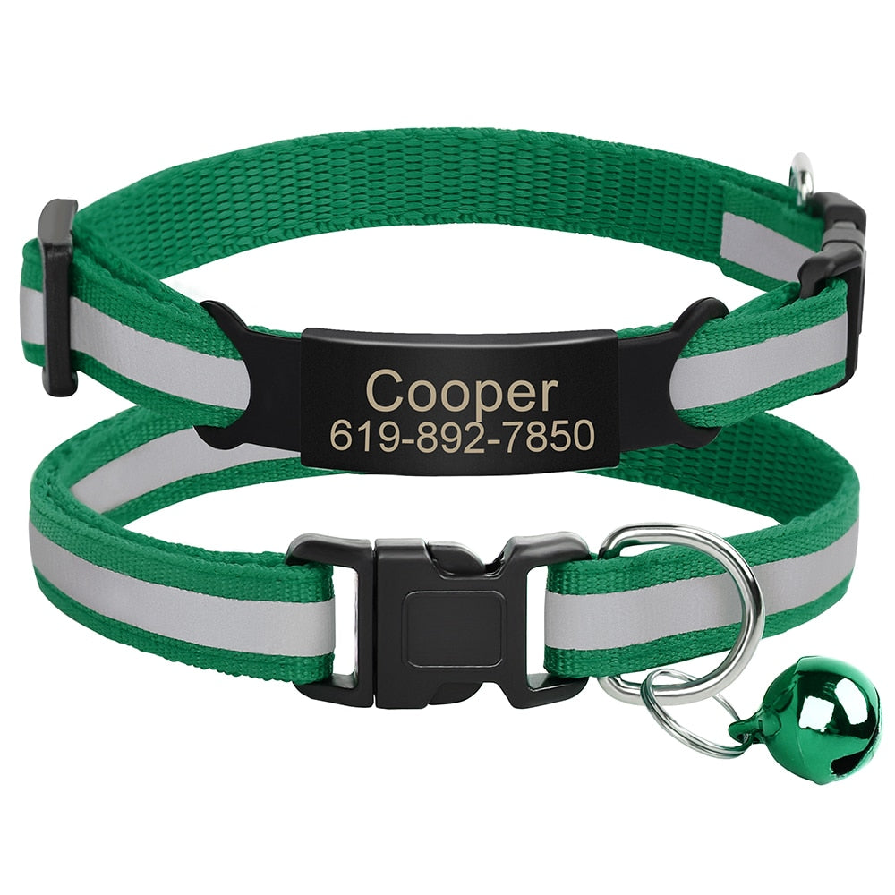 Personalized Reflective Cat Collar