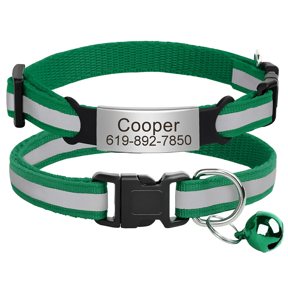 Personalized Reflective Cat Collar