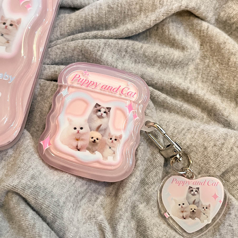 Pink Cat Airpod Case - Cat airpod Case