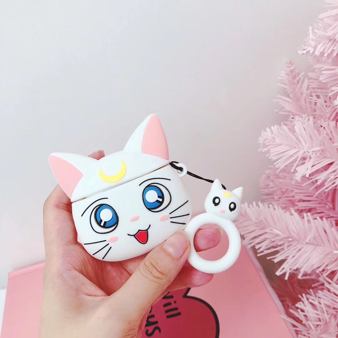 Sailor moon Cat Airpod Case - White (AirPods 12) - Cat