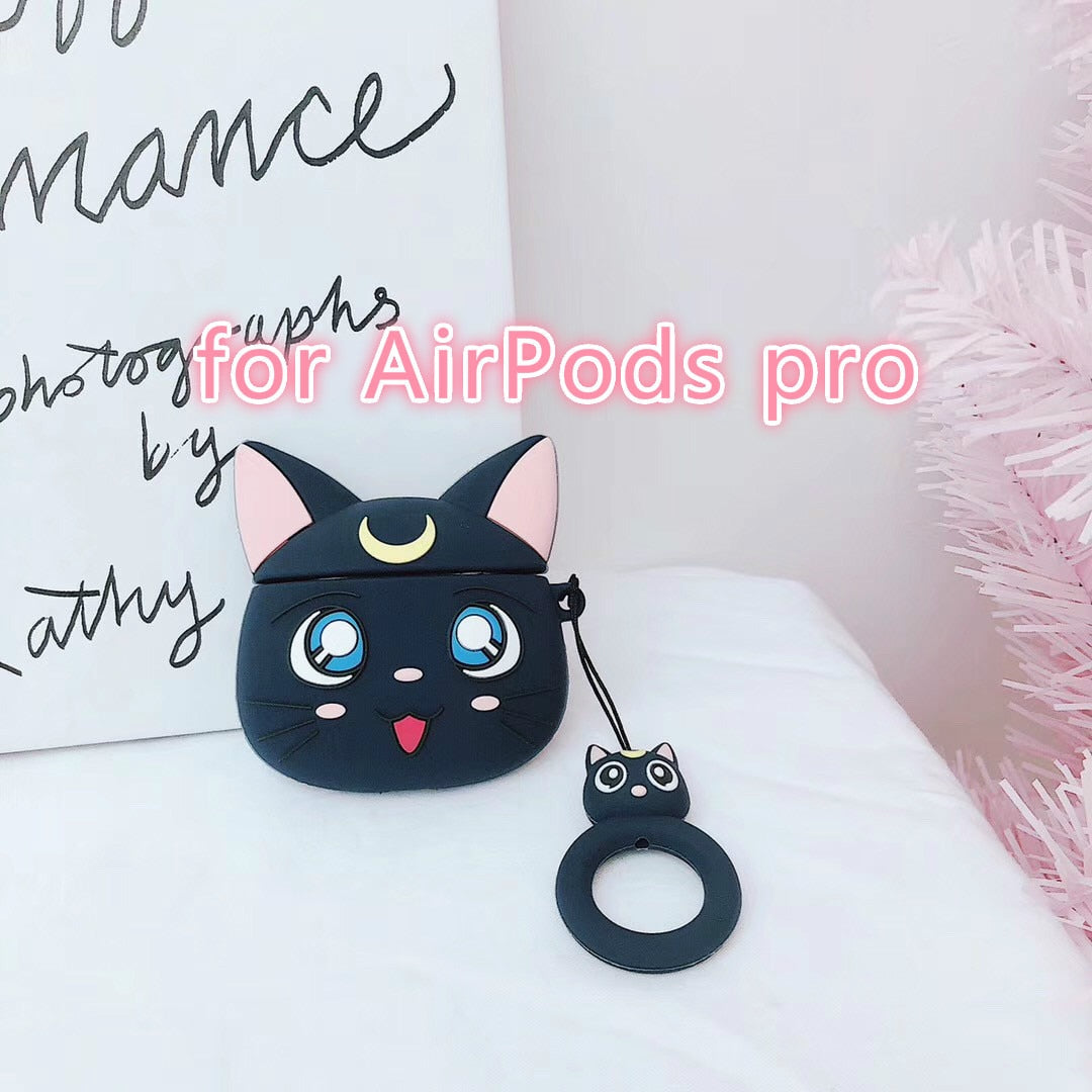 Sailor moon Cat Airpod Case - Black (AirPods pro) - Cat
