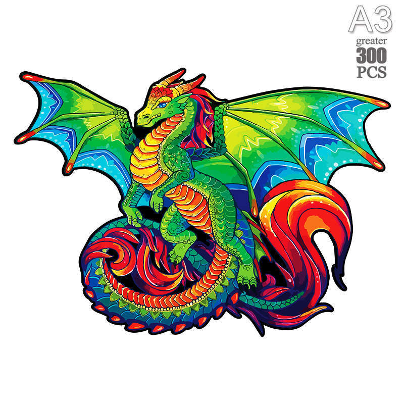 Wooden Animal Jigsaw Puzzle - Dragon