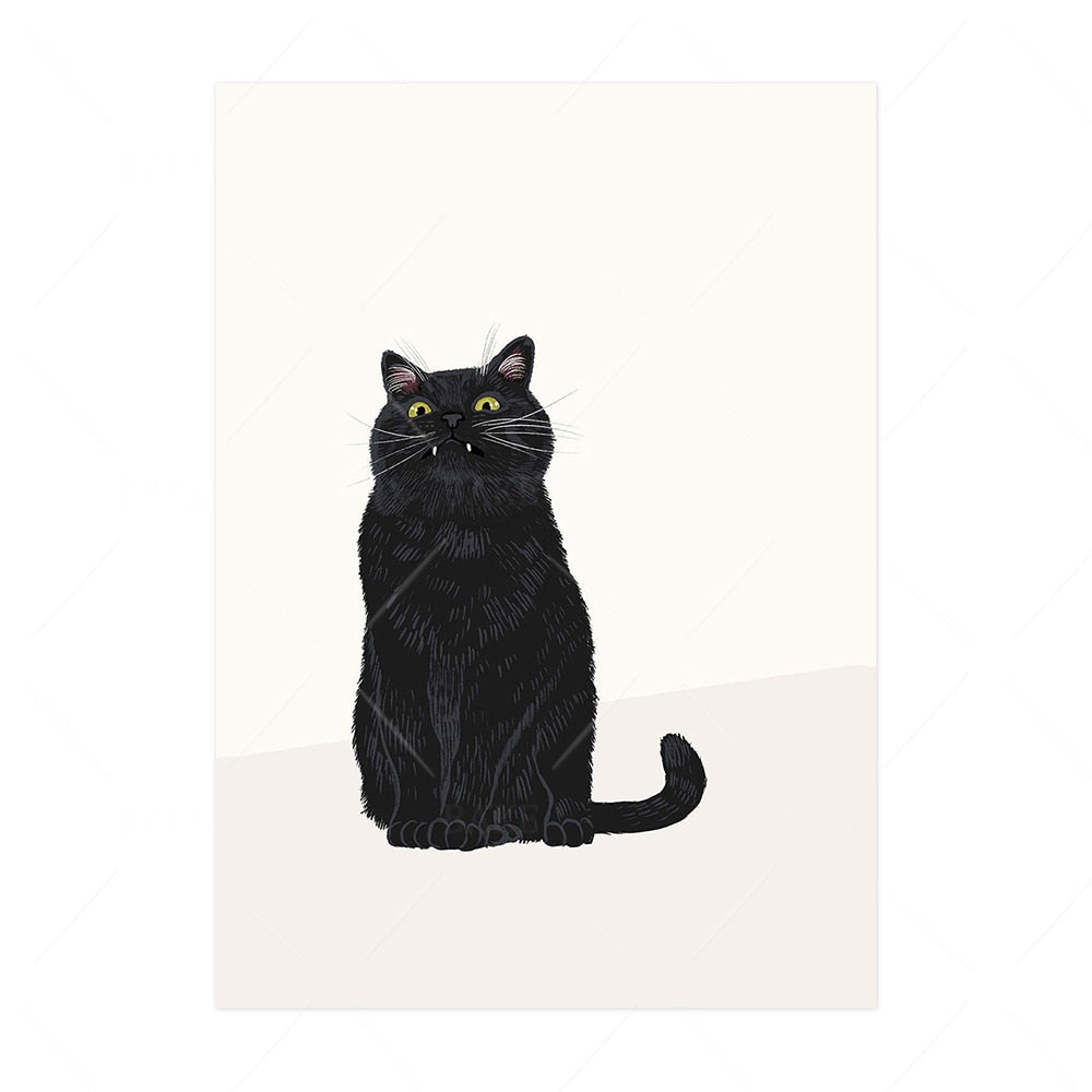 Abstract Cat Art Poster - 13x18CM No Frame / Angry - Cat
