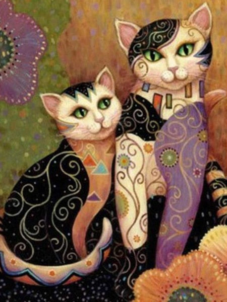 Abstract Cat Diamond Painting - Skin / Square Drill 20X30cm