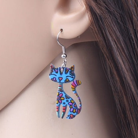 Abstract Cat Earrings - Cat earrings