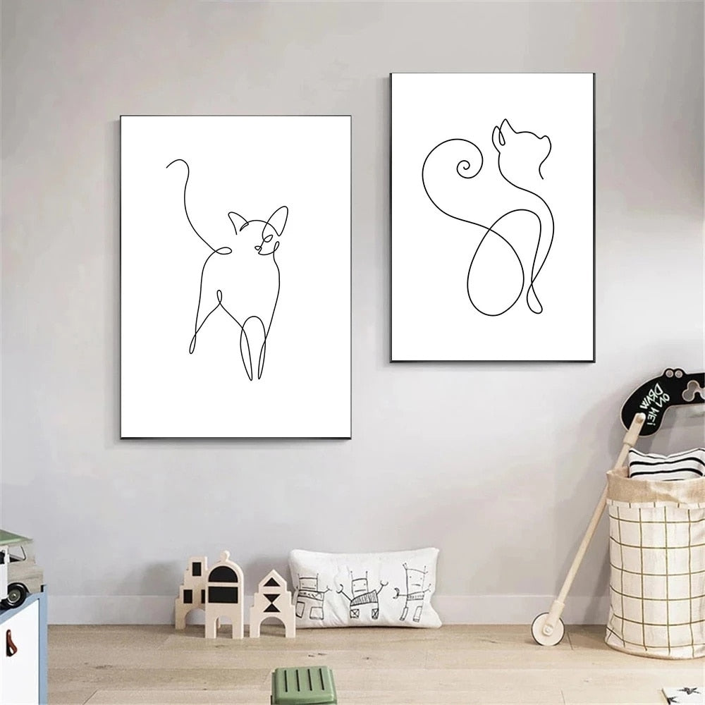 Abstract Cat Wall Art