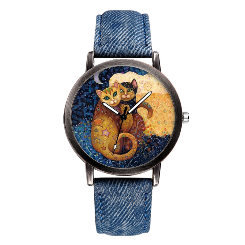 Abstract Cat Watch - Blue - Cat Watch