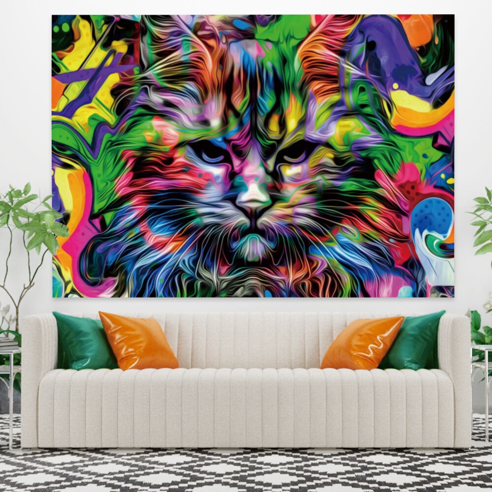 Acid Cat Tapestry - Cat Tapestry