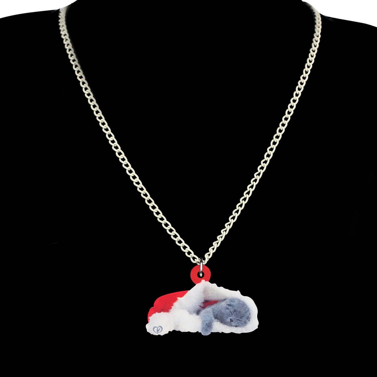 Acrylic Christmas Cat Necklace - Cat necklace