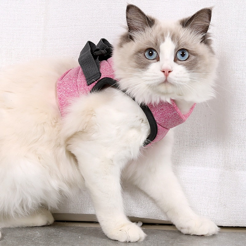 Adjustable Cat Harness - Pink / S - cat harness leash