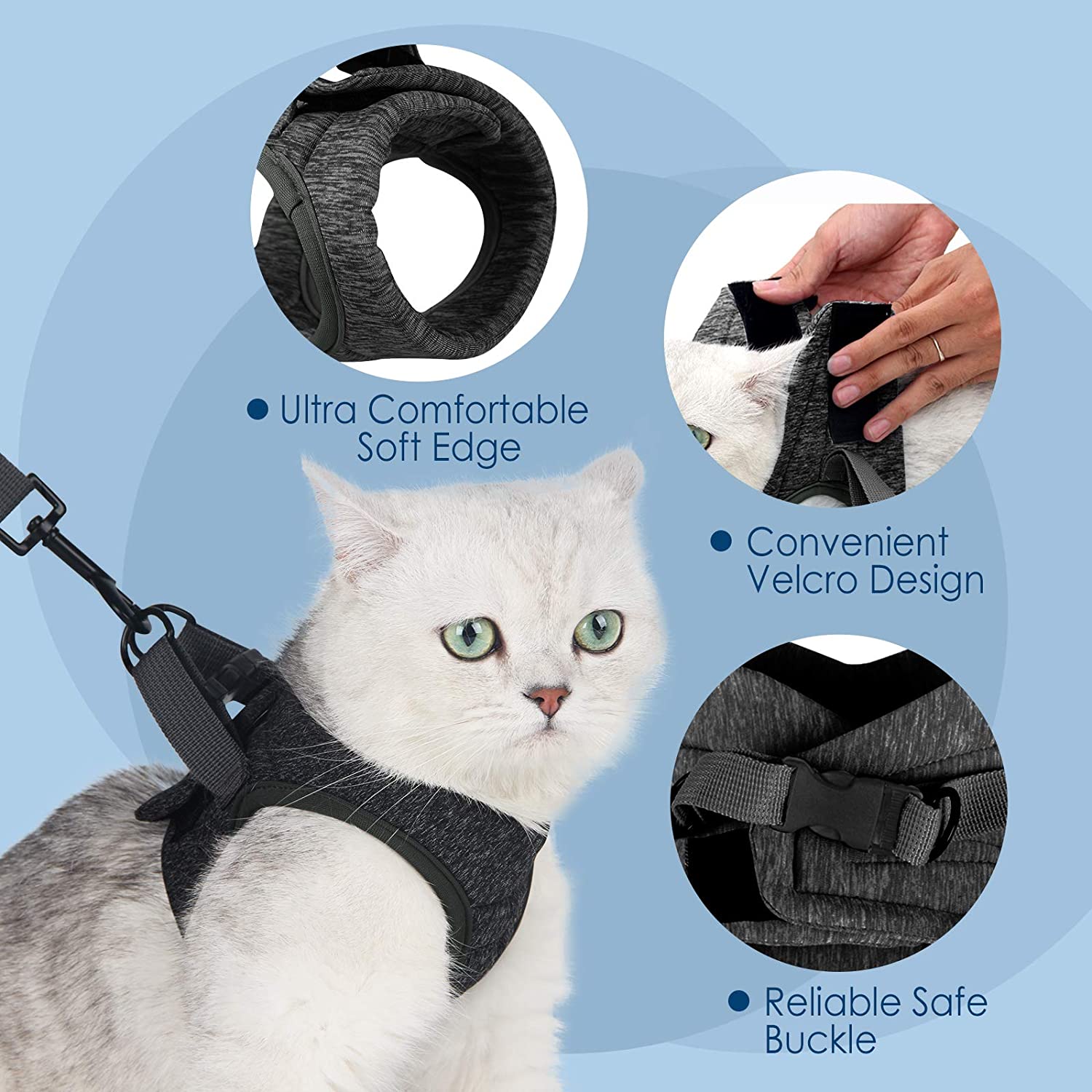 Adjustable Cat Harness - cat harness leash