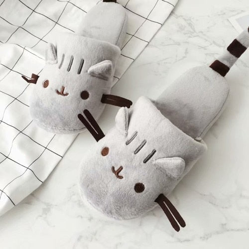 Adult Cat Slippers - Grey / EU36-38 - Cat slippers