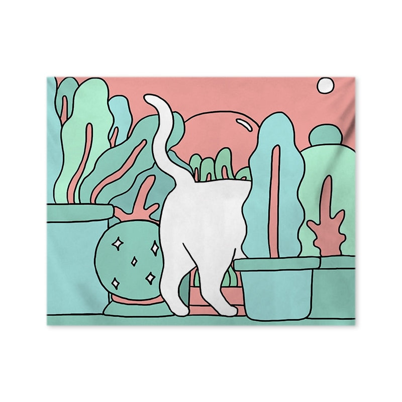 Aesthetic Cat Tapestry - Cat Tapestry