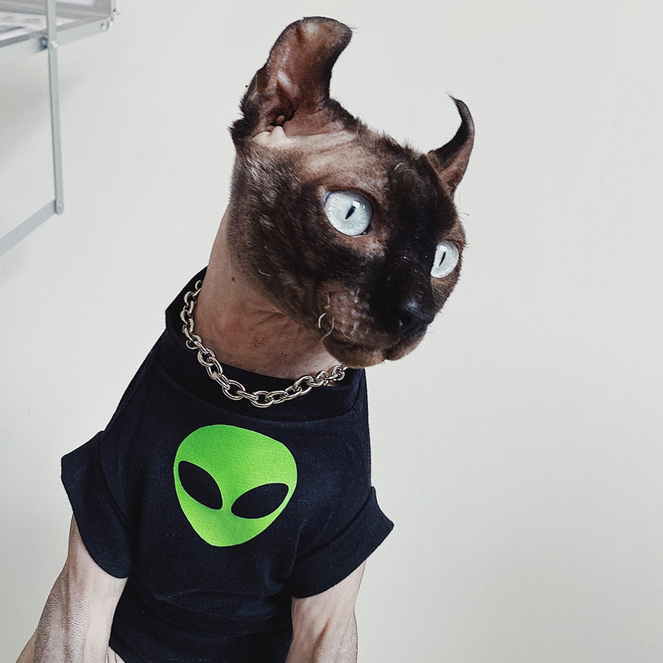 Alien Costume for Cat - Black / XS