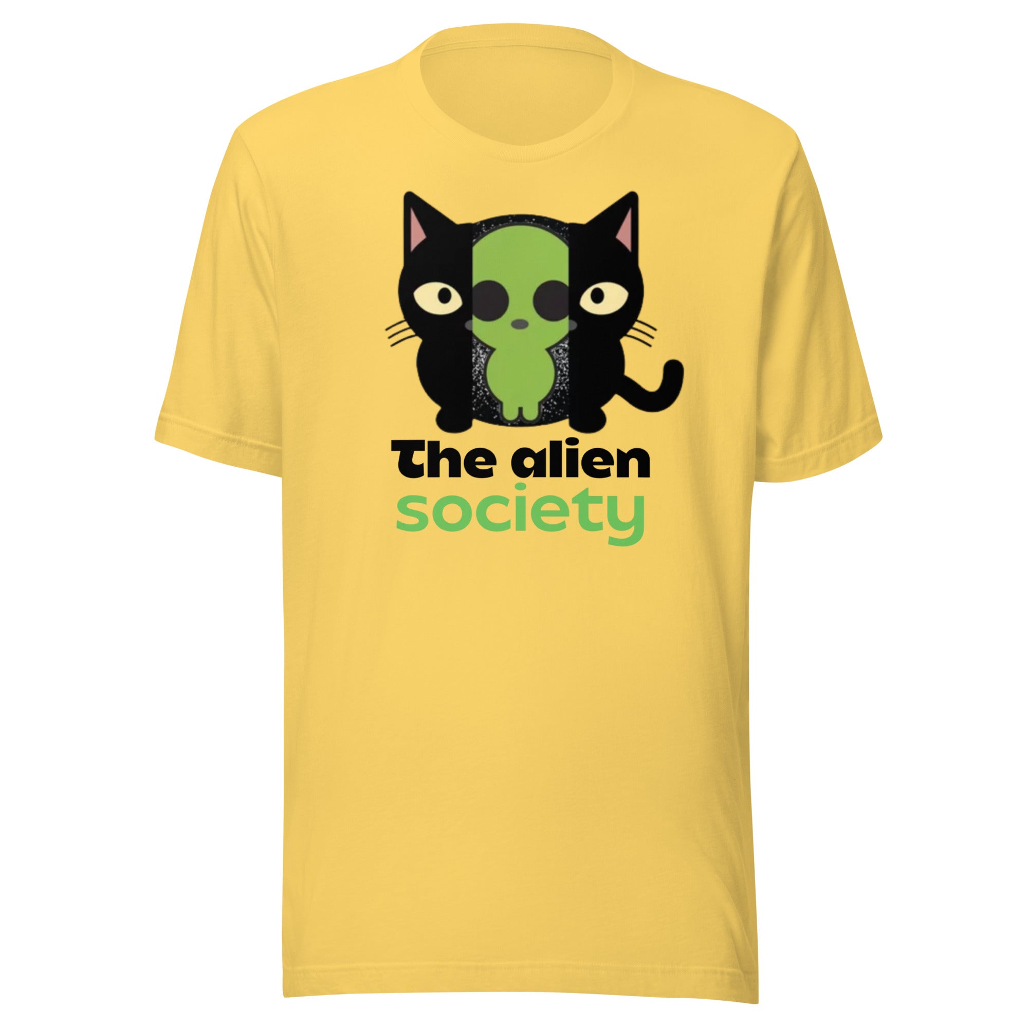 Alien inside Cat shirt - Yellow / S
