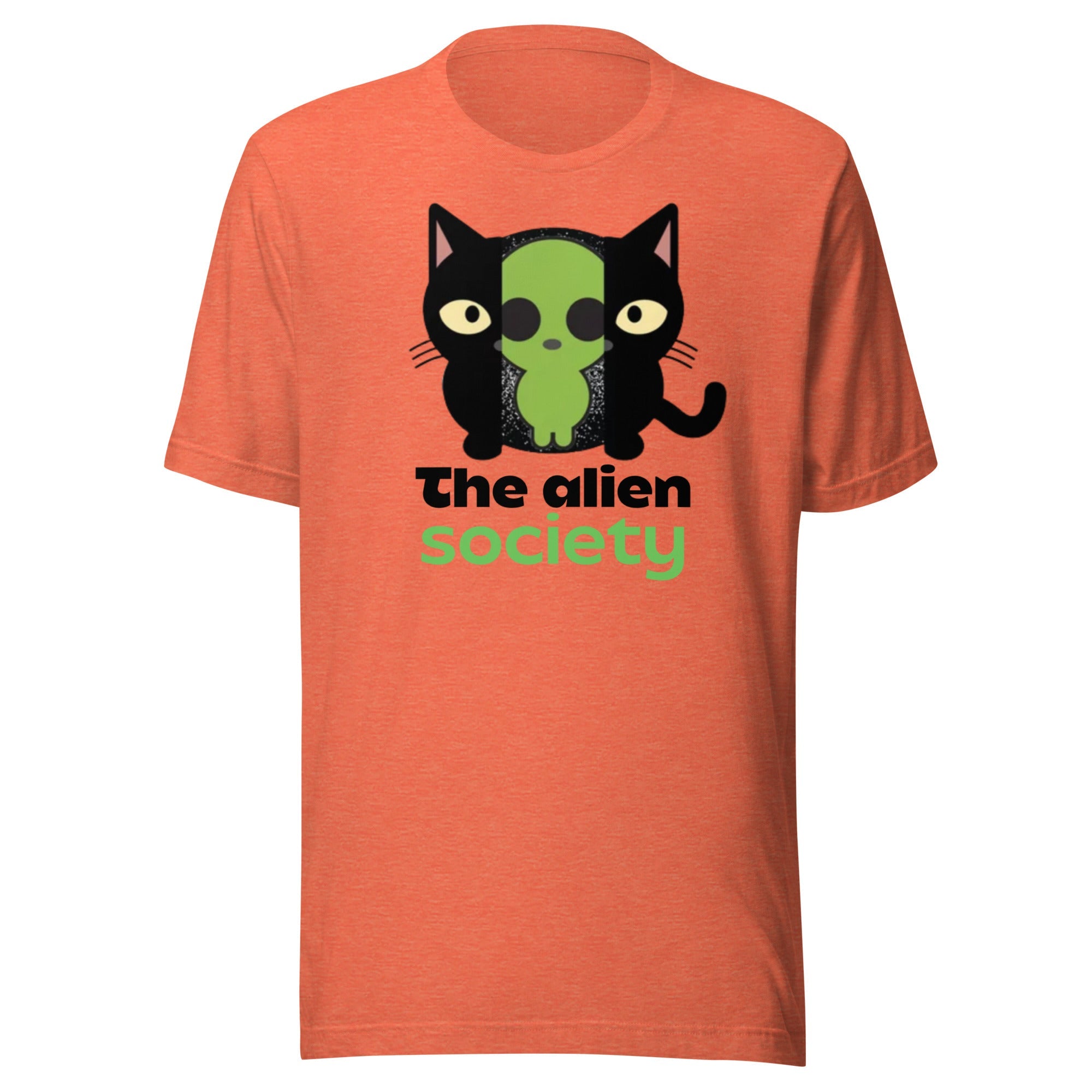 Alien inside Cat shirt - Heather Orange / S