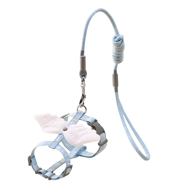 Angel Wing Cat Walking Leash - Blue / S - cat harness leash