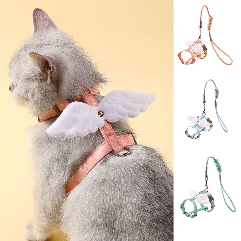 Angel Wing Cat Walking Leash - cat harness leash