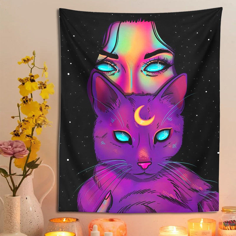 Anime Cat Girl Tapestry - Cat Tapestry