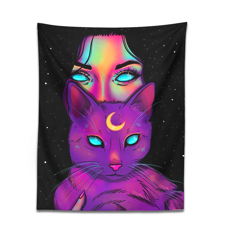 Anime Cat Girl Tapestry - Cat Tapestry