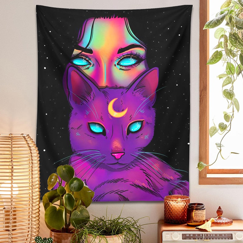 Anime Cat Girl Tapestry - Cat Tapestry