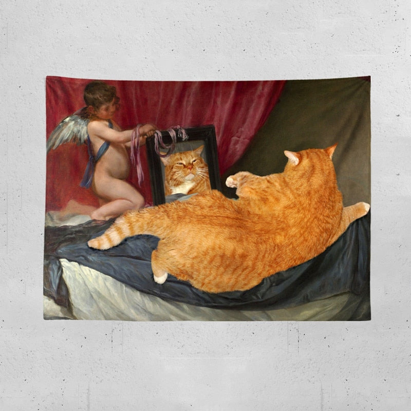 Antique Cat Tapestry - Cat Tapestry
