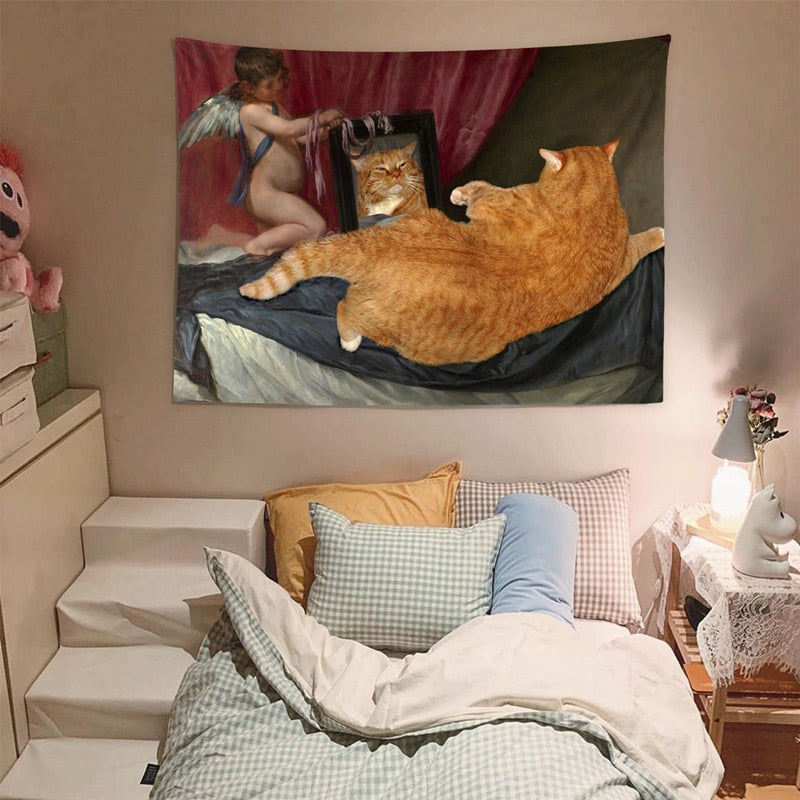 Antique Cat Tapestry - Cat Tapestry