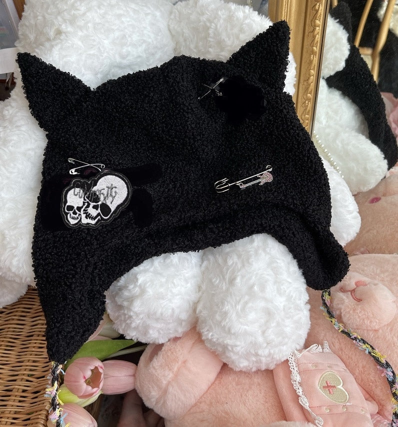 Arctic Cat Beanie - Black Skull / One Size - Cat beanie