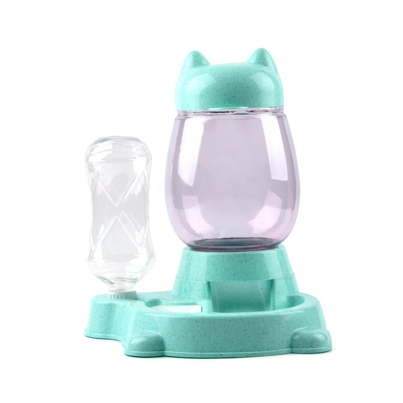 Automatic Cat Food and Water Dispenser - Blue - automatic
