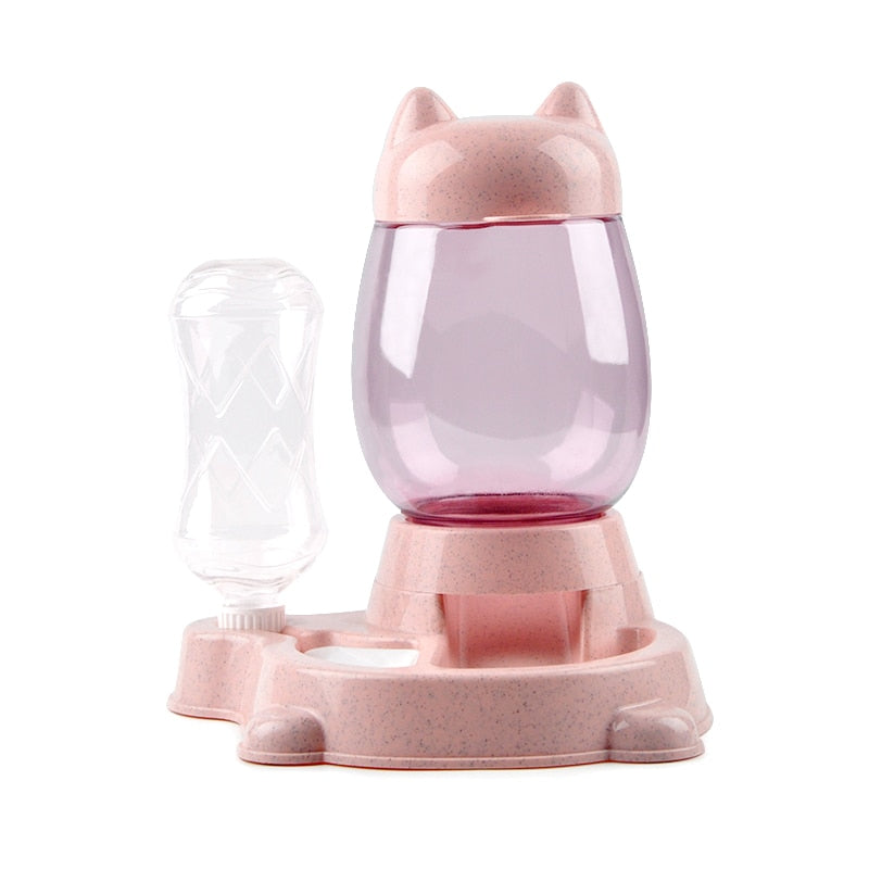 Automatic Cat Food and Water Dispenser - Pink - automatic