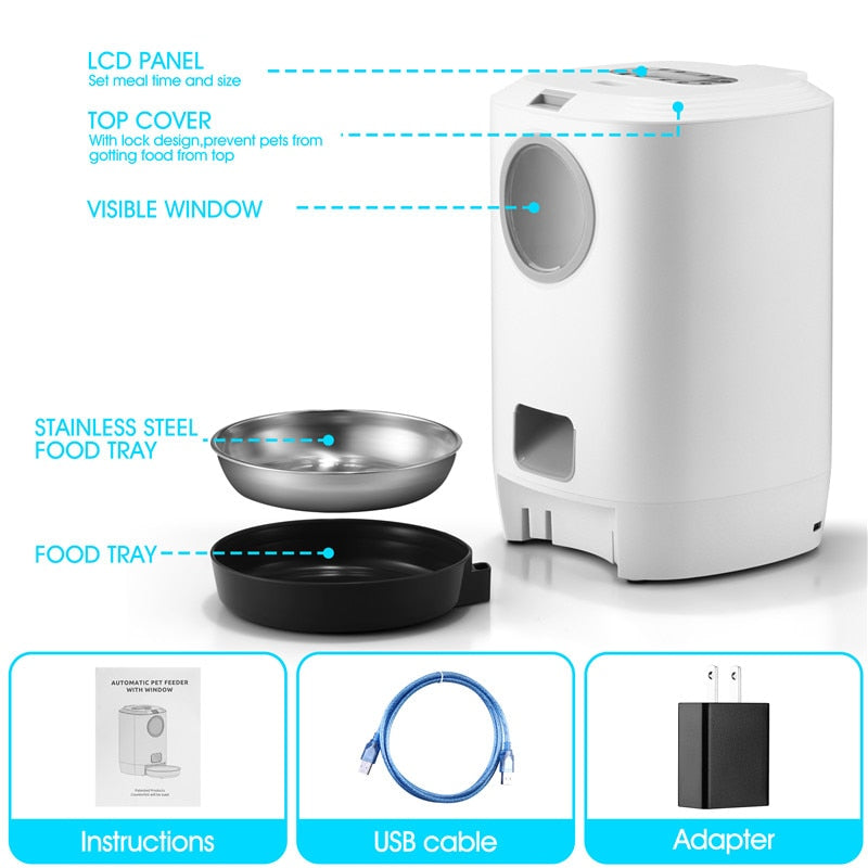 Automatic Cat Food Dispenser for Multiple Cats - automatic