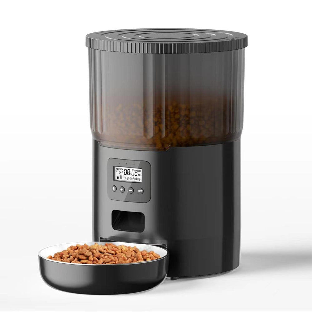 Automatic Food Dispenser for Cats - Black - automatic cat