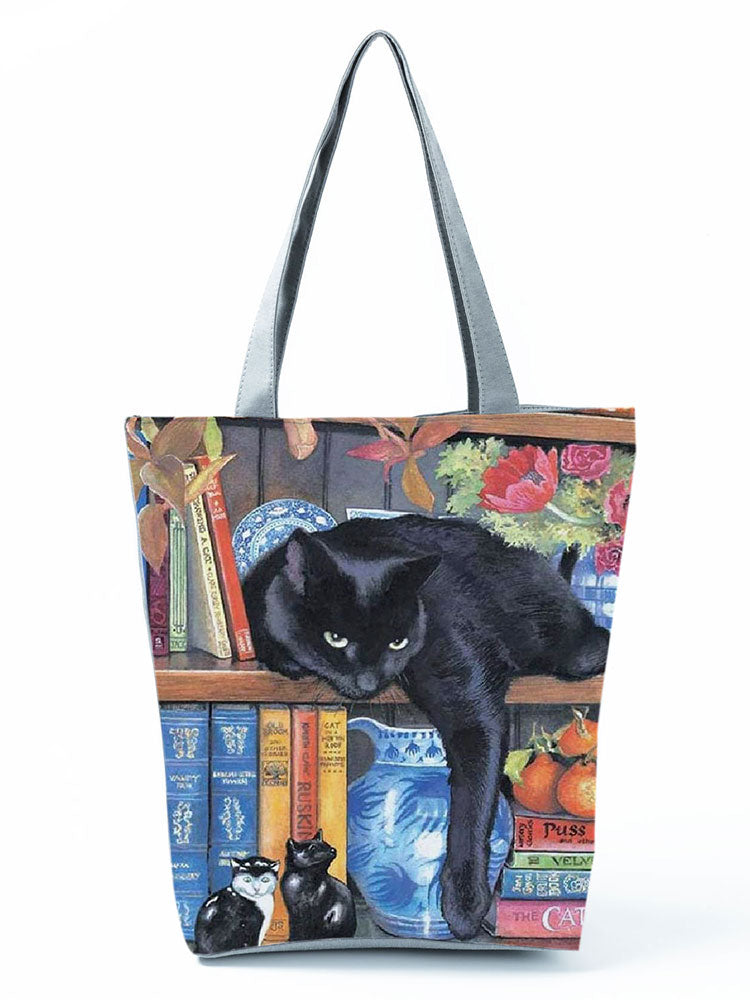 Back Cat Tote Bag - Cat Handbag