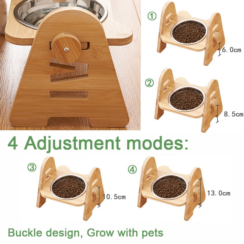 Bamboo Elevated Cat Bowls - Cat Bowls