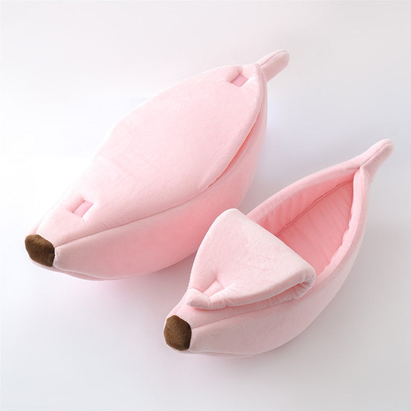 Banana Cat Bed - Pink / S