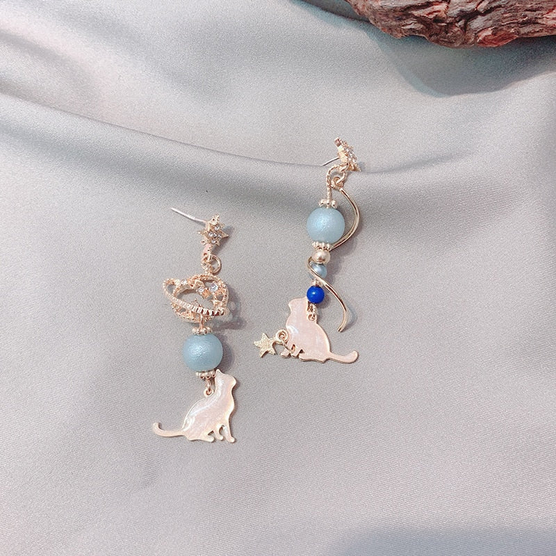 Beaded Cat Earrings - Cat earrings