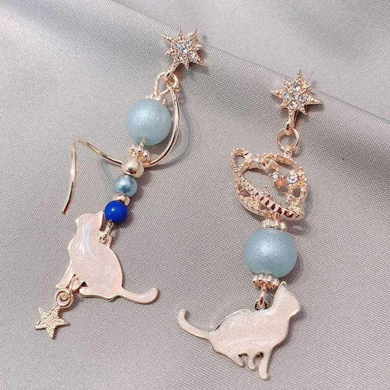 Beaded Cat Earrings - Cat earrings