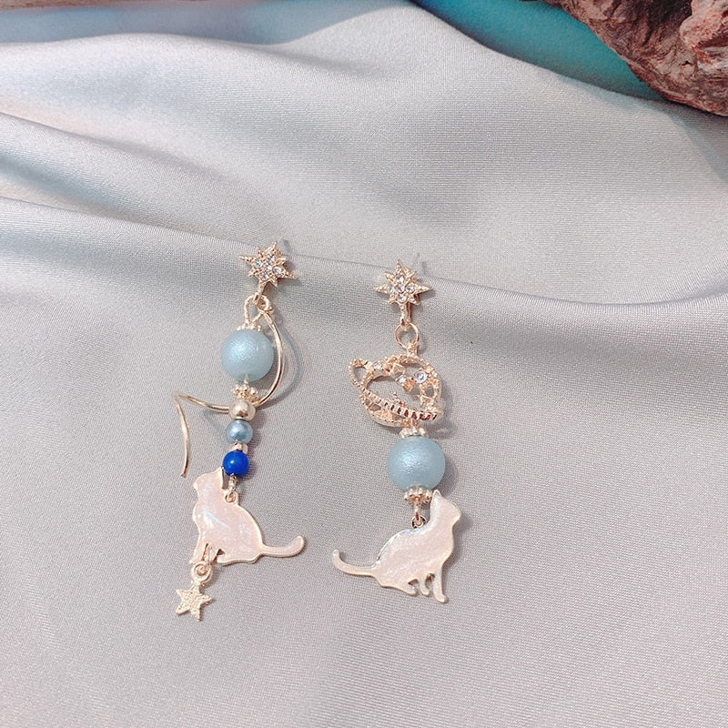 Beaded Cat Earrings - Cat earrings