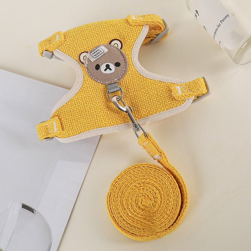 Bear Adjustable Cat Harness - Yellow / 1-2.5kg - cat harness