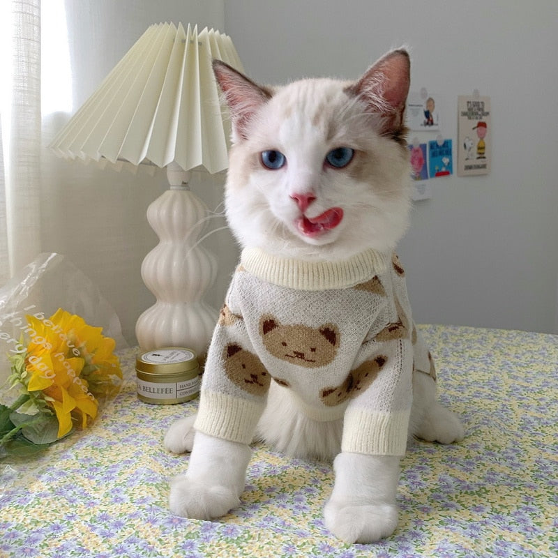 Bear Turtleneck Clothes for Cats - Clothes for cats
