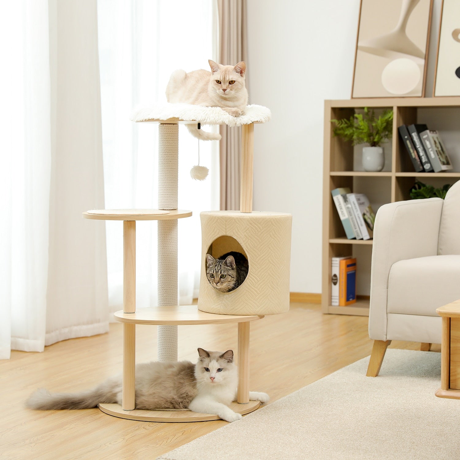 Beige Cat Tree - Beige / L / United States