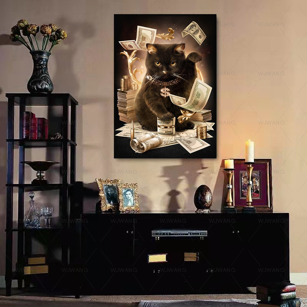 Big Black Cat Wall Art