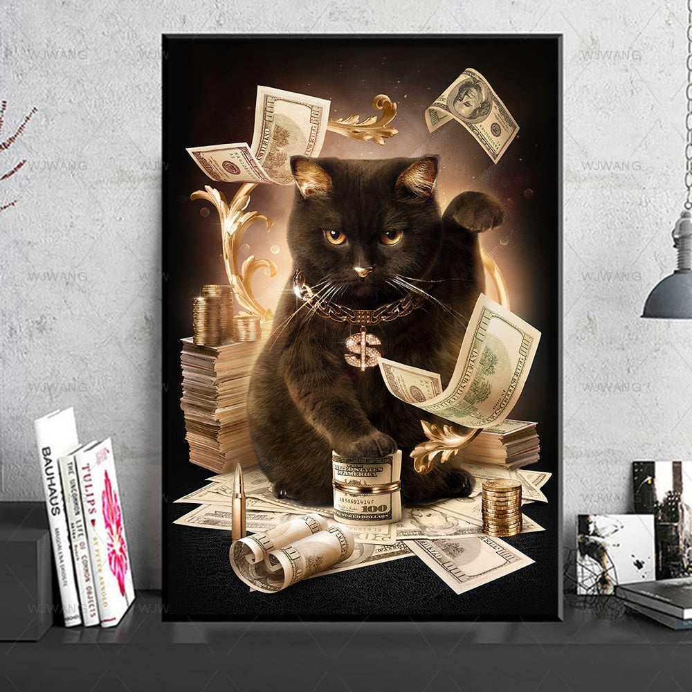 Big Black Cat Wall Art