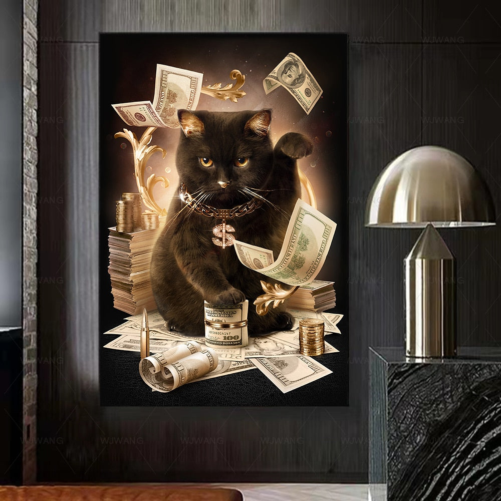 Big Black Cat Wall Art