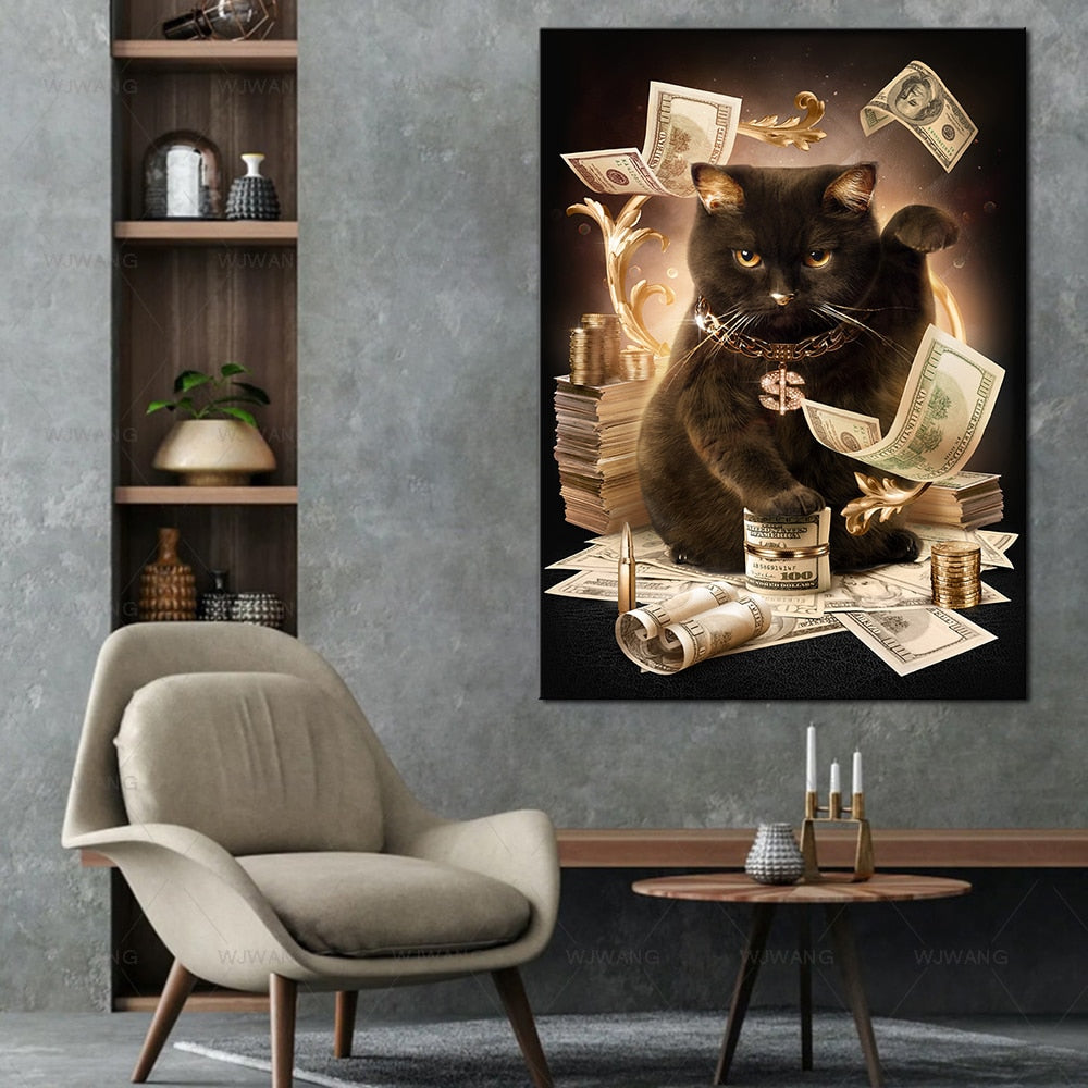 Big Black Cat Wall Art