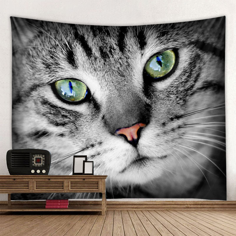 Big Cat Tapestries - Grey / 90x60cm - Cat Tapestry