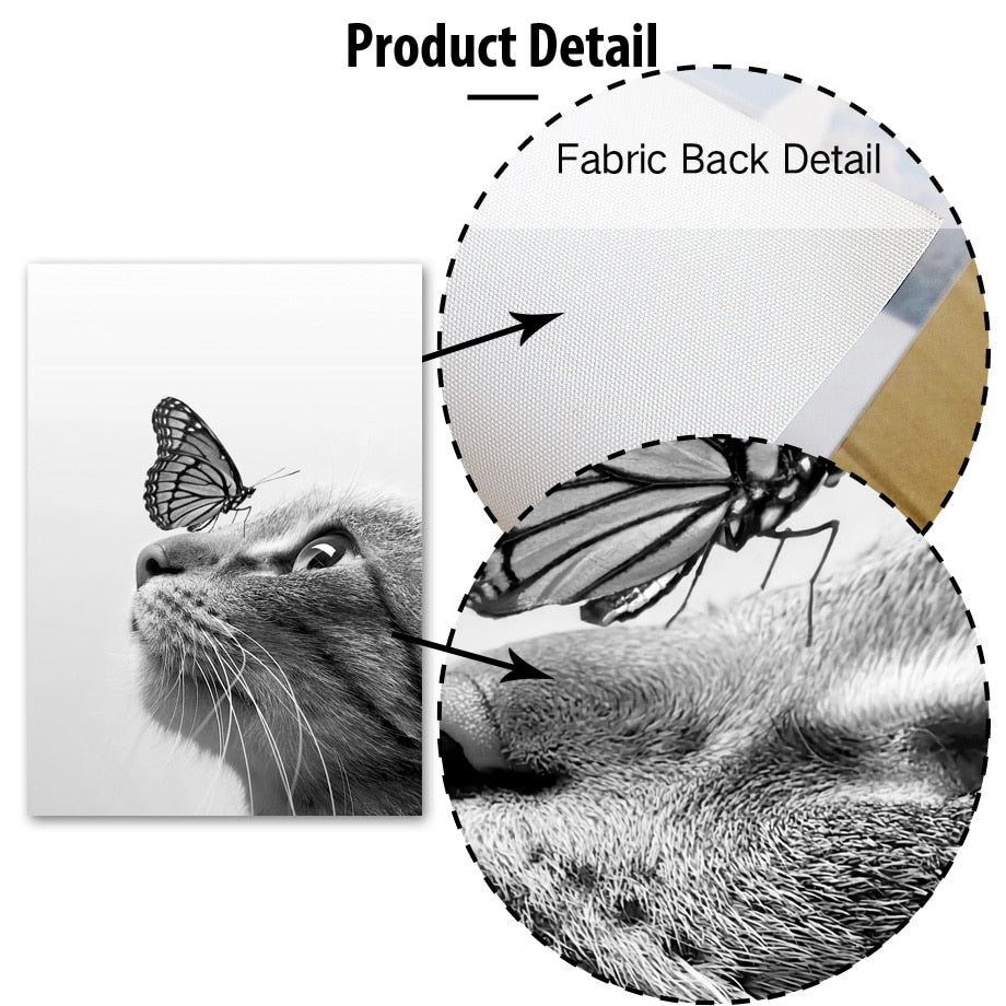Black and White Cat Painting