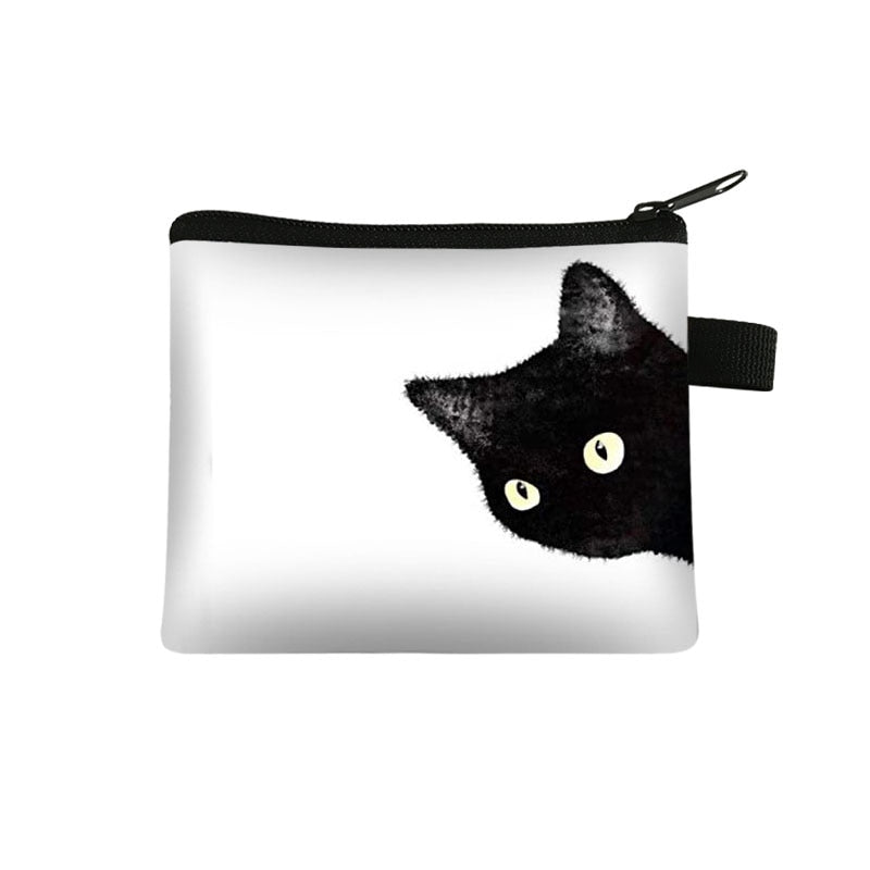 Black and White Cat Purse - Peaking - Cat purse
